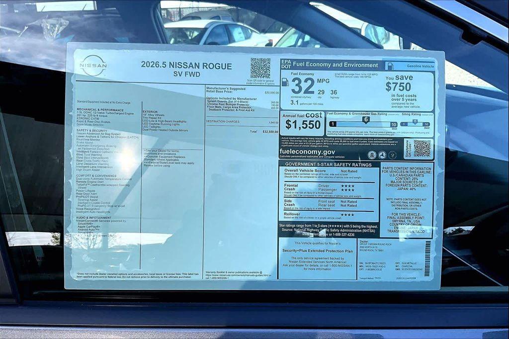 new 2026 Nissan Rogue car, priced at $29,050