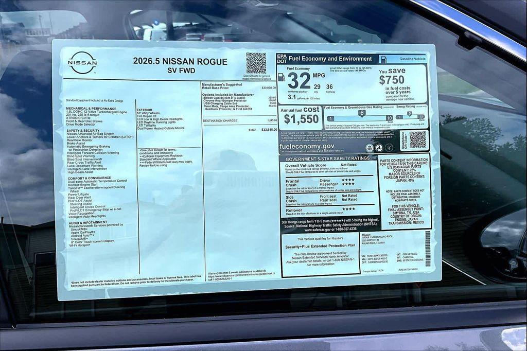 new 2026 Nissan Rogue car, priced at $29,370