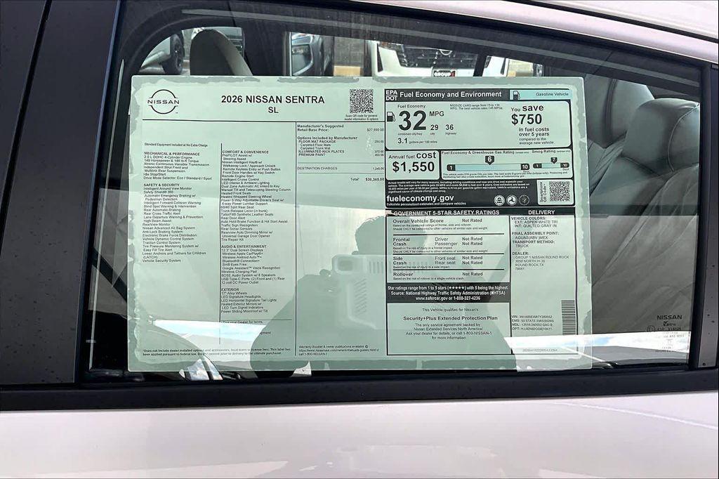 new 2026 Nissan Sentra car, priced at $30,070