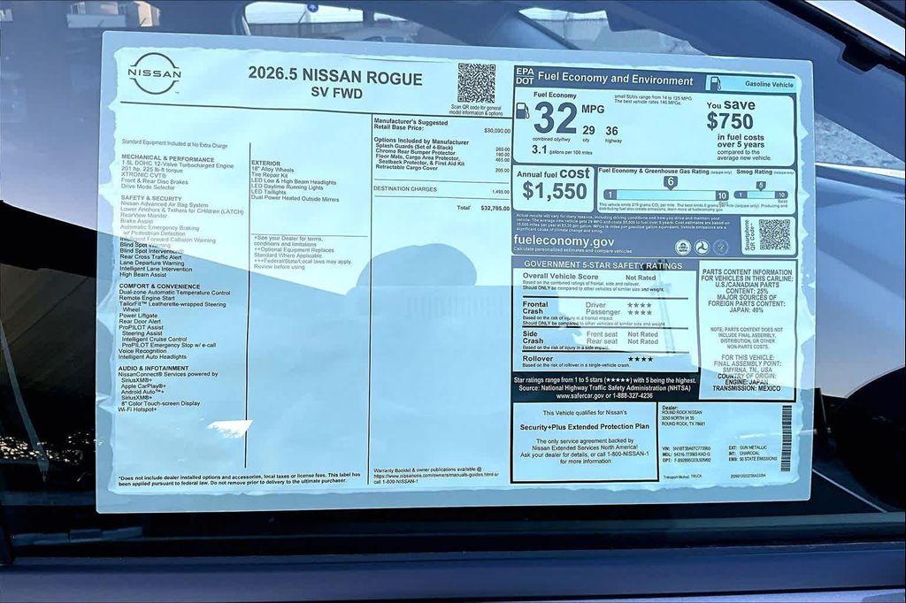 new 2026 Nissan Rogue car, priced at $29,430