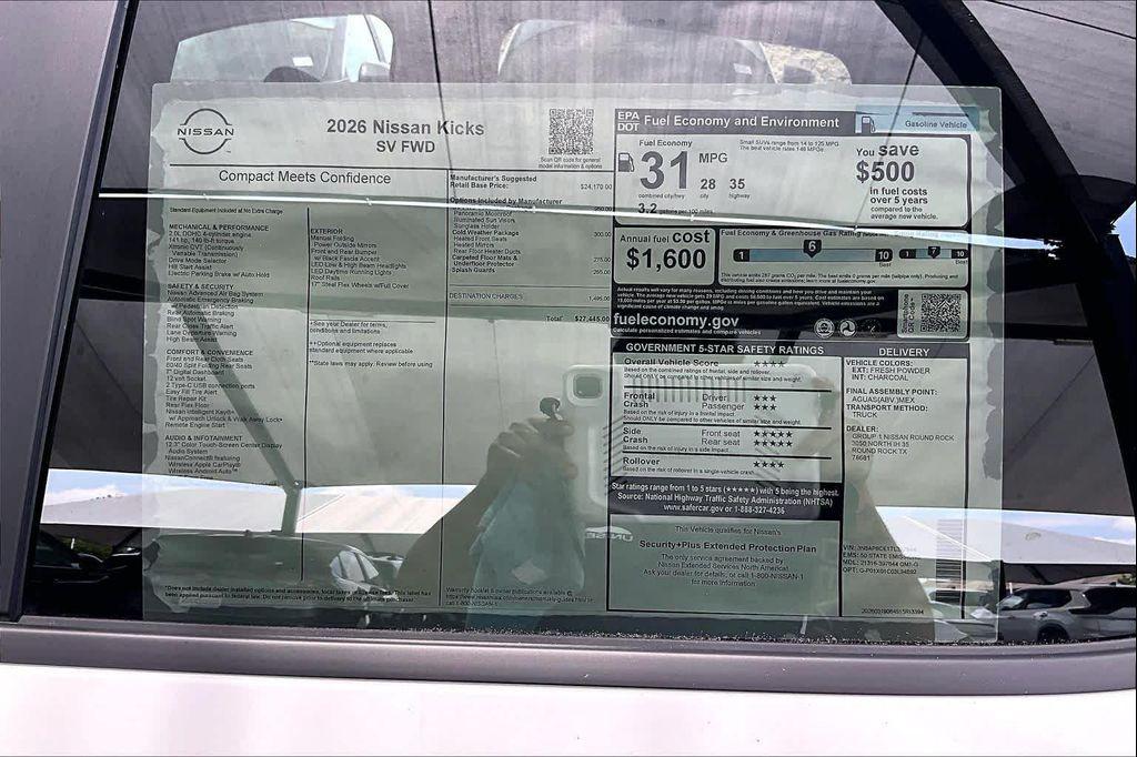 new 2026 Nissan Kicks car, priced at $26,170