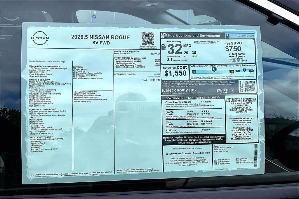 new 2026 Nissan Rogue car, priced at $29,370