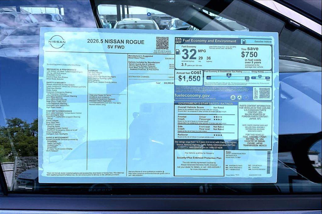 new 2026 Nissan Rogue car, priced at $29,275