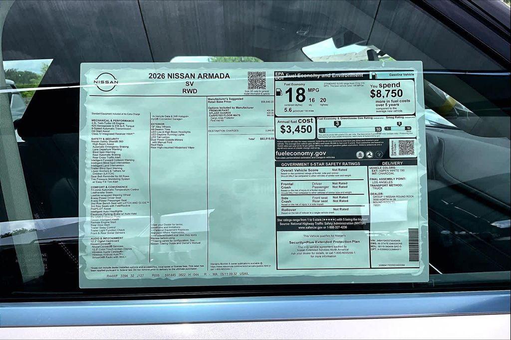 new 2026 Nissan Armada car, priced at $59,240