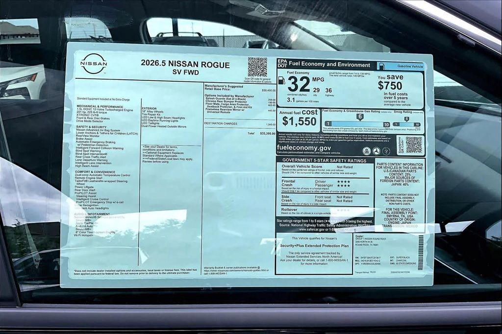 new 2026 Nissan Rogue car, priced at $30,120