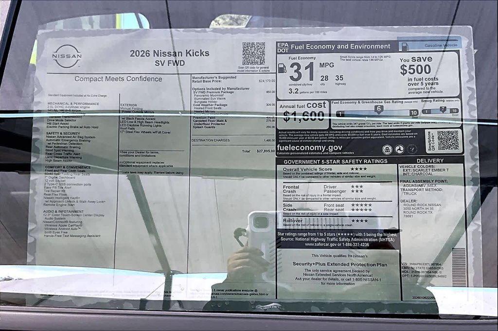 new 2026 Nissan Kicks car, priced at $26,050