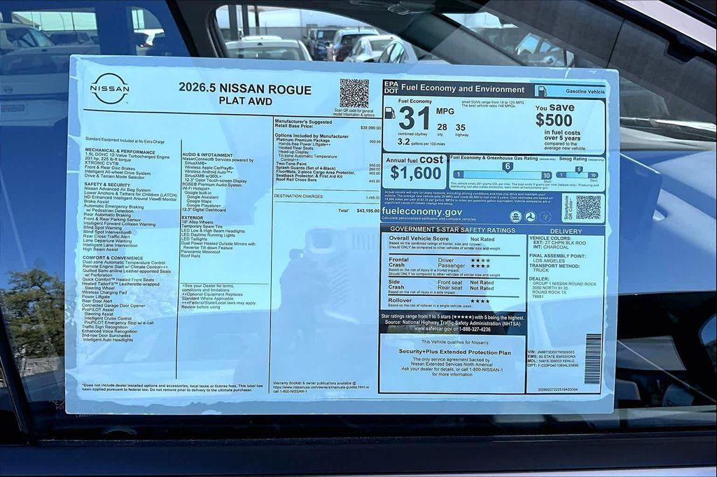 new 2026 Nissan Rogue car, priced at $37,627