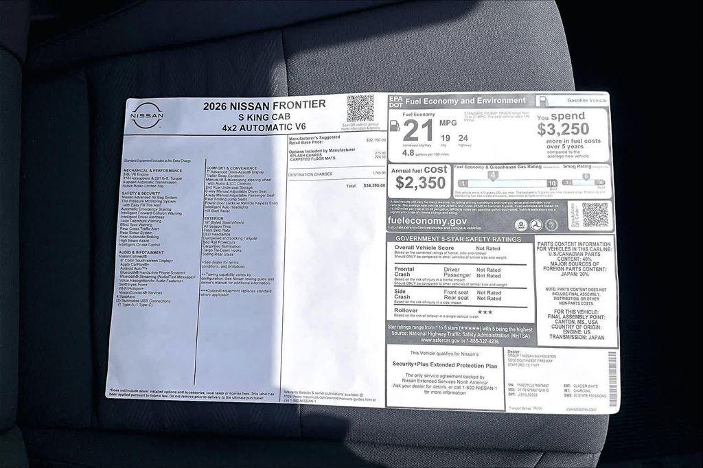 new 2026 Nissan Frontier car, priced at $31,115