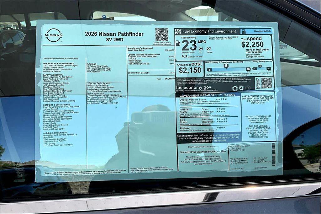 new 2026 Nissan Pathfinder car, priced at $38,945