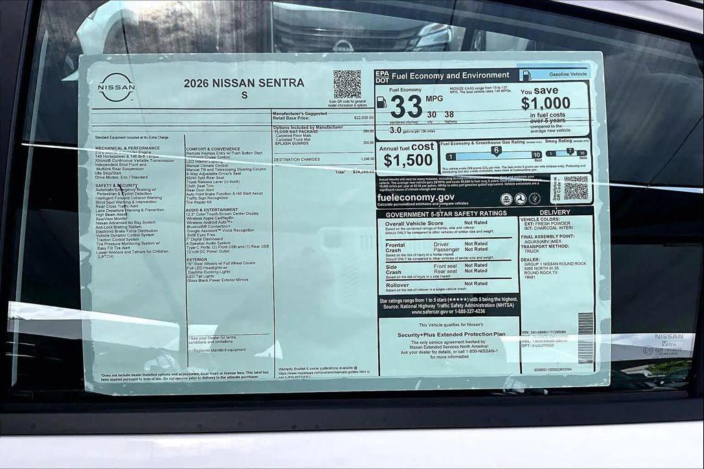 new 2026 Nissan Sentra car, priced at $24,110