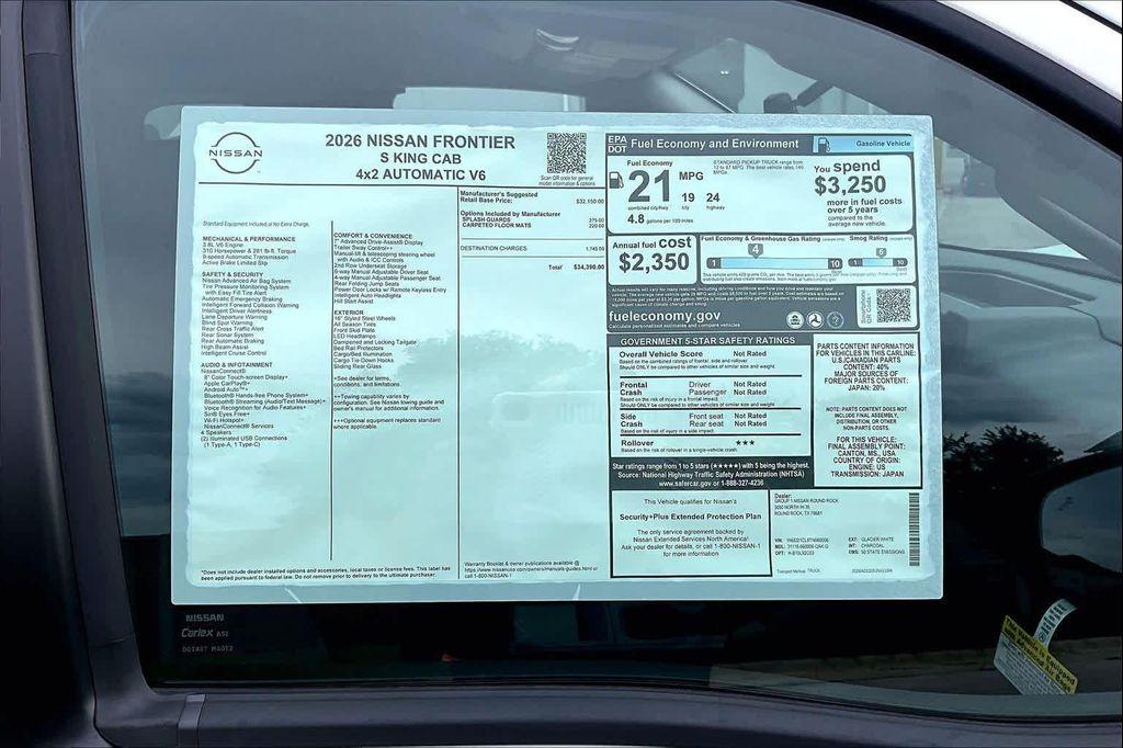 new 2026 Nissan Frontier car, priced at $32,115