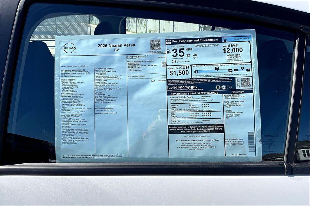 new 2025 Nissan Versa car, priced at $23,050