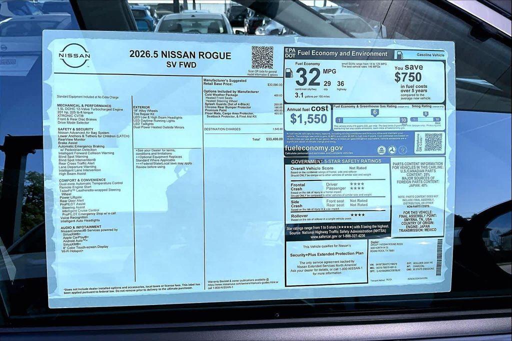 new 2026 Nissan Rogue car, priced at $29,900