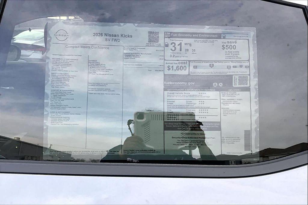 new 2026 Nissan Kicks car, priced at $25,420