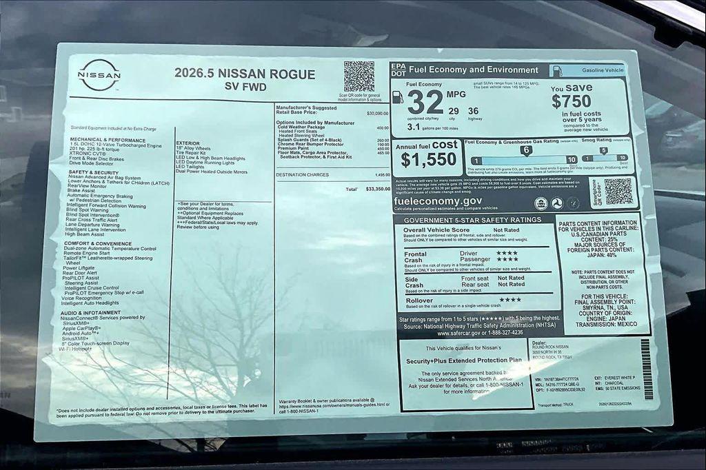 new 2026 Nissan Rogue car, priced at $28,639