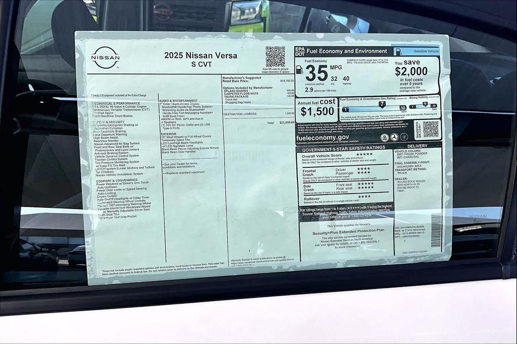 new 2025 Nissan Versa car, priced at $21,000
