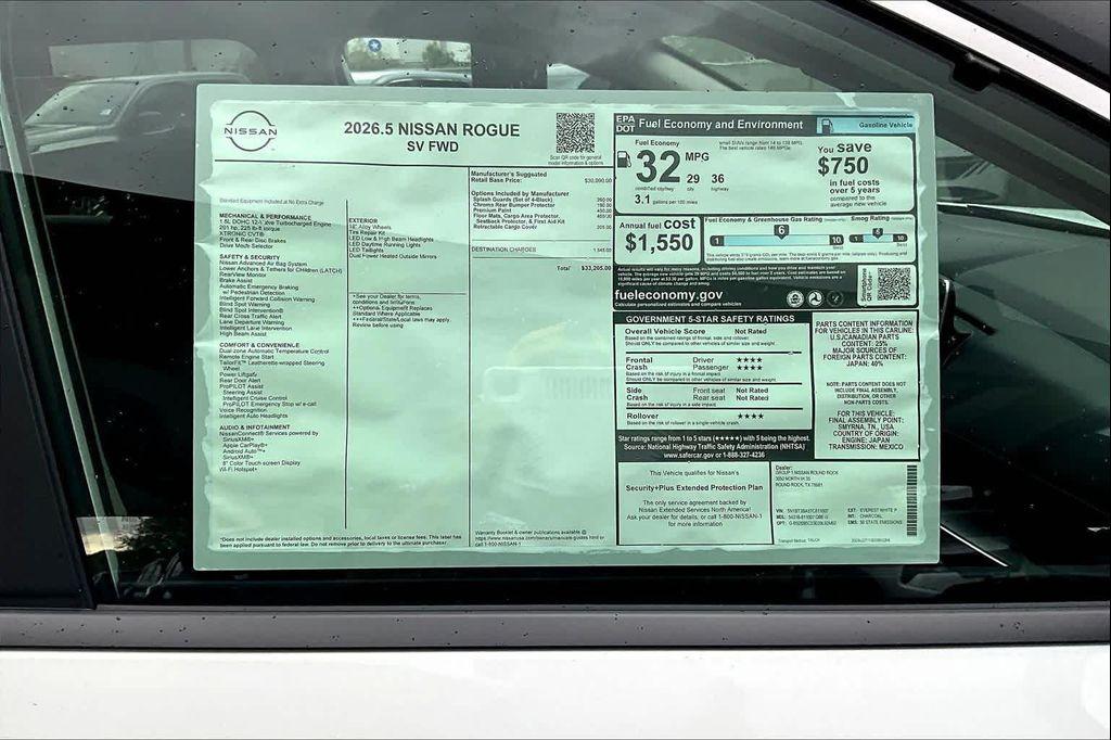 new 2026 Nissan Rogue car, priced at $29,930