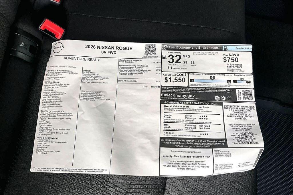 new 2026 Nissan Rogue car, priced at $29,670