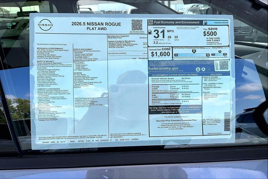 new 2026 Nissan Rogue car, priced at $38,380