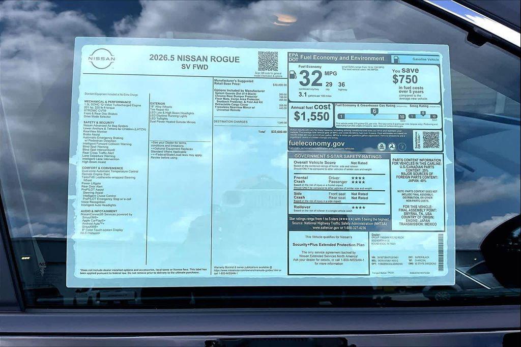 new 2026 Nissan Rogue car, priced at $30,325