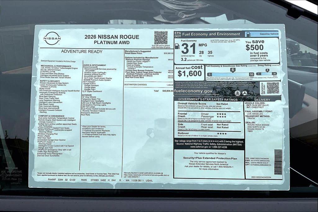 new 2026 Nissan Rogue car, priced at $37,299