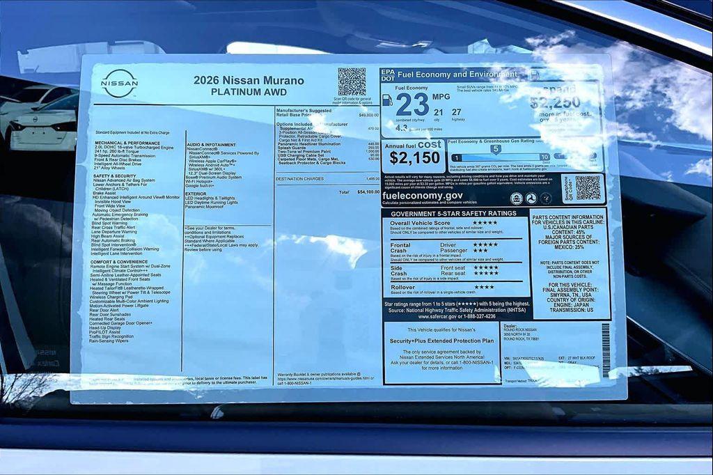 used 2026 Nissan Murano car, priced at $43,102