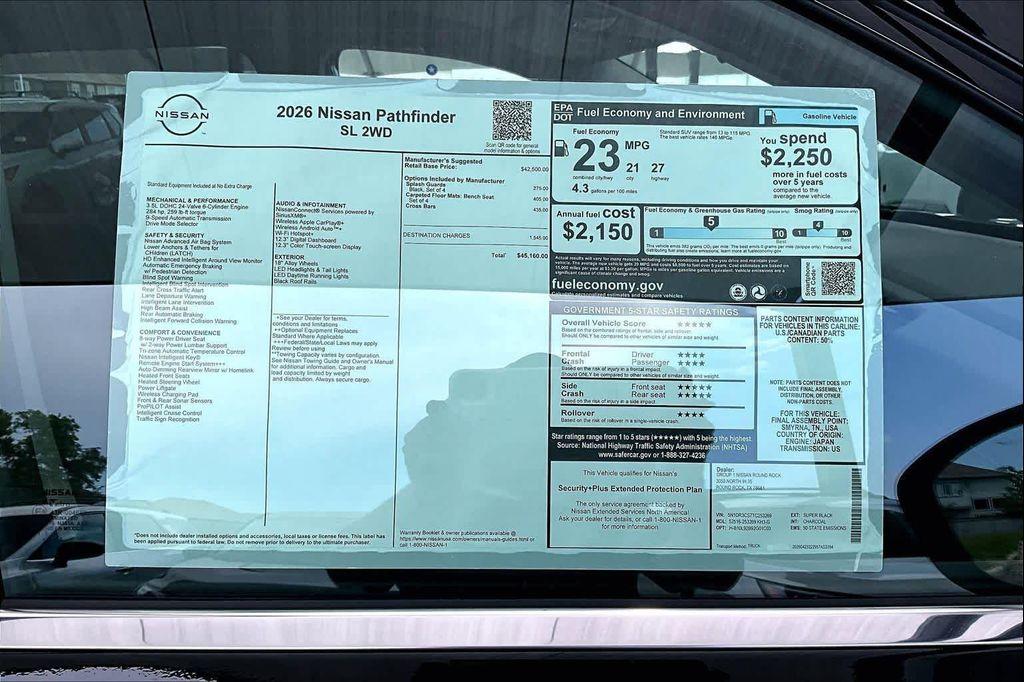 new 2026 Nissan Pathfinder car, priced at $41,885