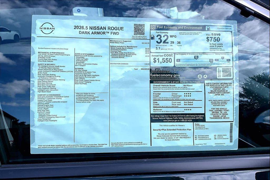 new 2026 Nissan Rogue car, priced at $33,250