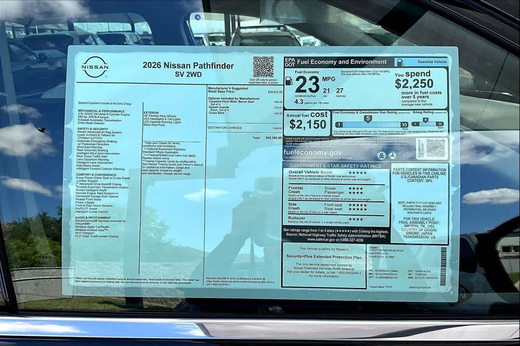 new 2026 Nissan Pathfinder car, priced at $39,285