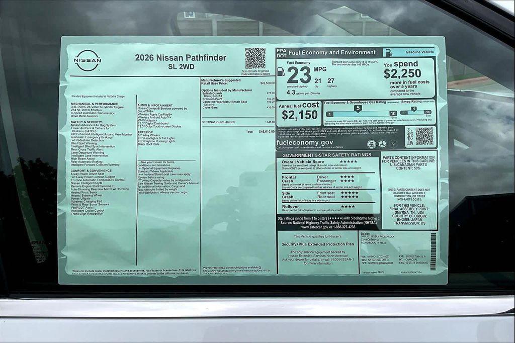 new 2026 Nissan Pathfinder car, priced at $42,335