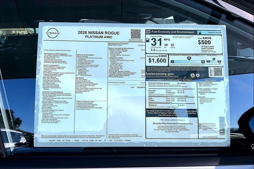 new 2026 Nissan Rogue car, priced at $40,525