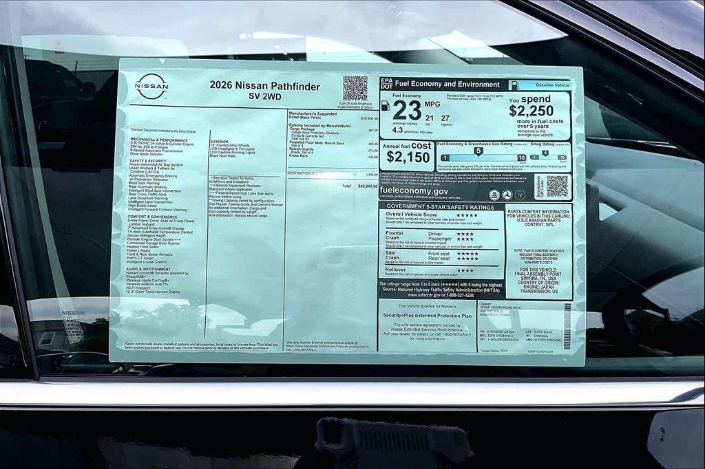 new 2026 Nissan Pathfinder car, priced at $39,665