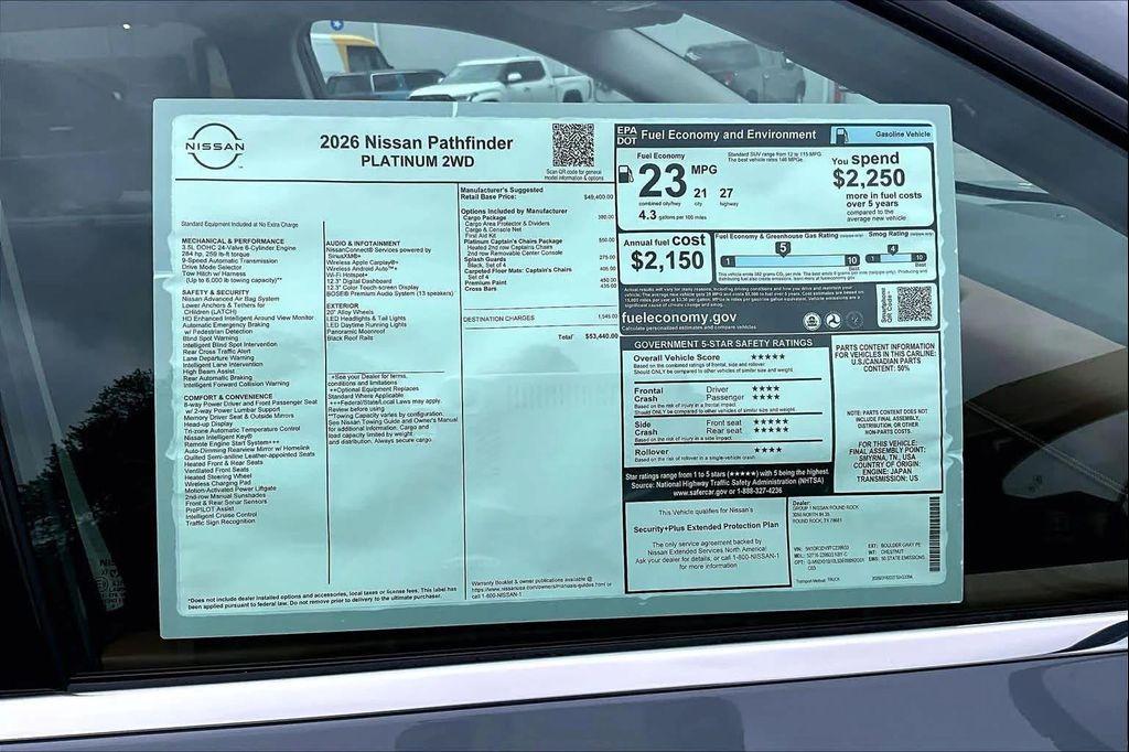 new 2026 Nissan Pathfinder car, priced at $50,165