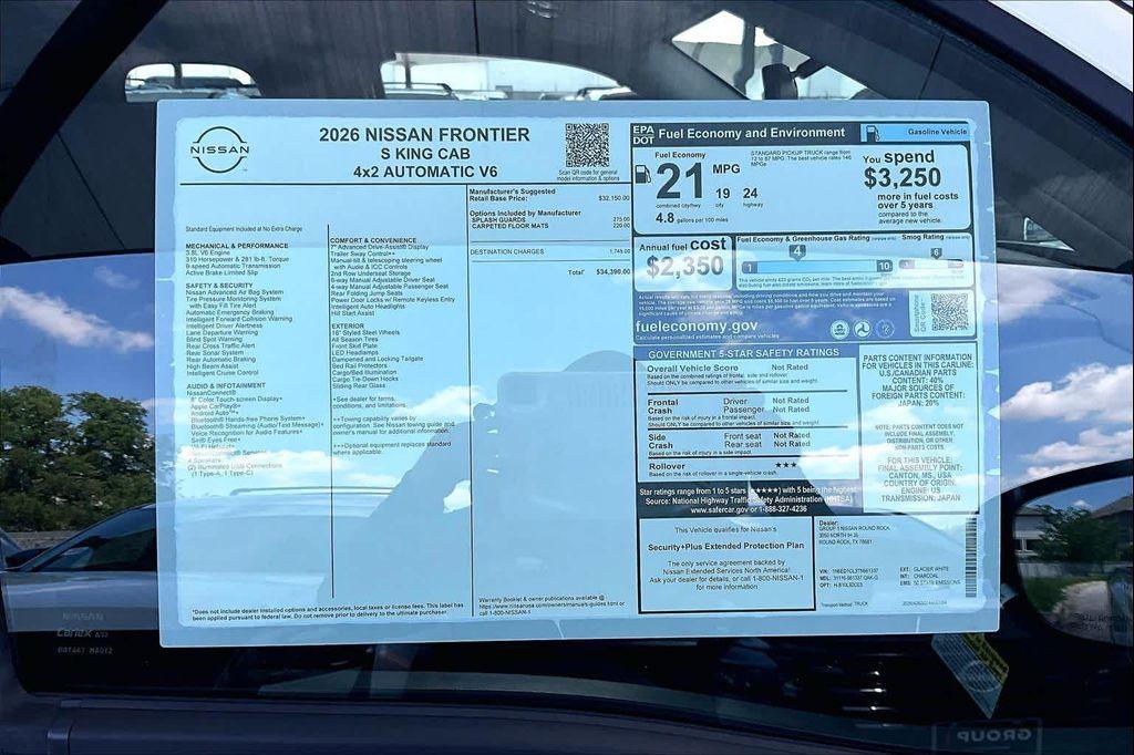 new 2026 Nissan Frontier car, priced at $32,115