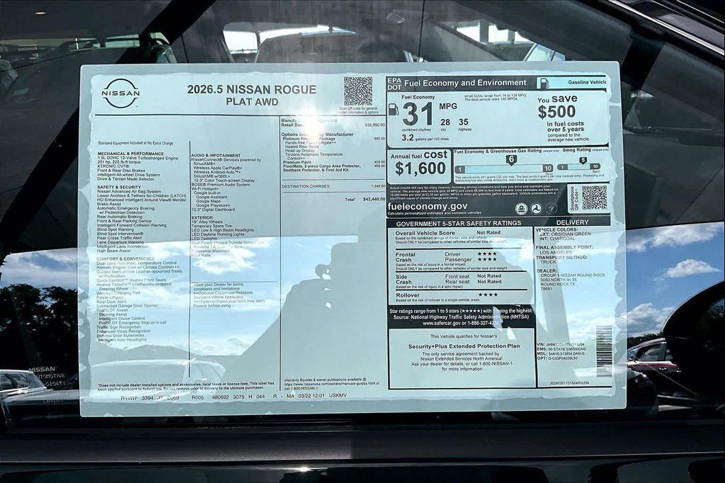 new 2026 Nissan Rogue car, priced at $39,165