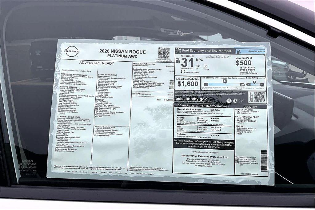 new 2026 Nissan Rogue car, priced at $37,699