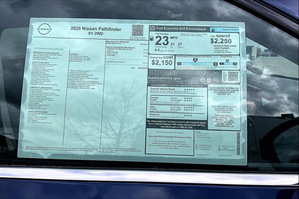 new 2026 Nissan Pathfinder car, priced at $39,235