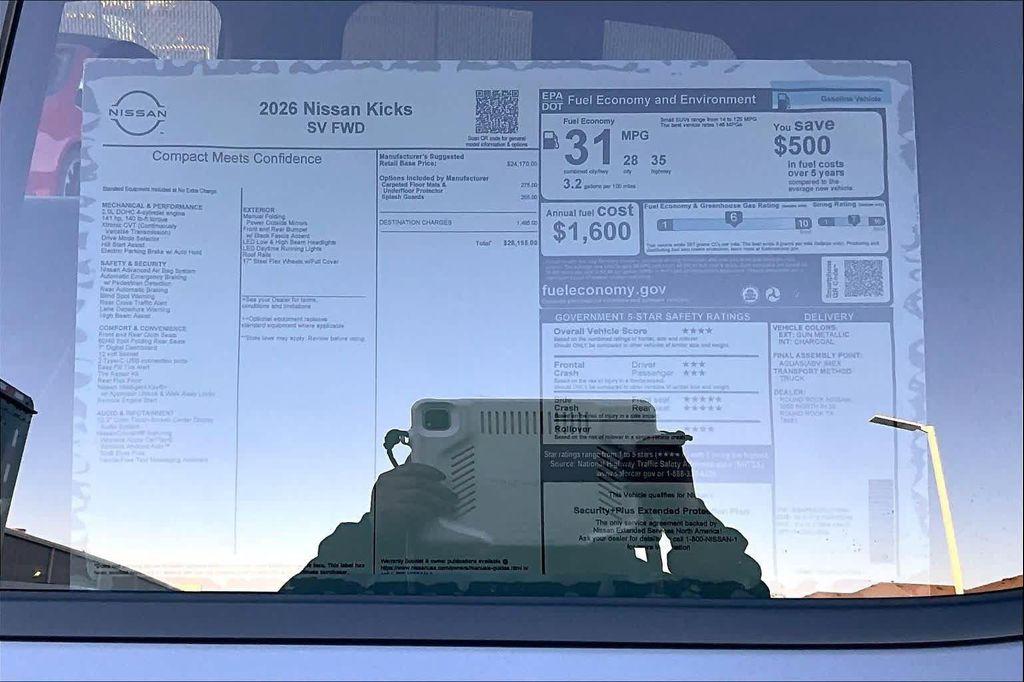 new 2026 Nissan Kicks car, priced at $25,195