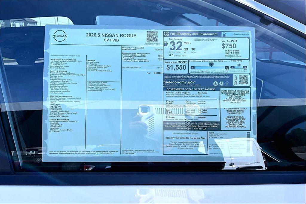 new 2026 Nissan Rogue car, priced at $29,725
