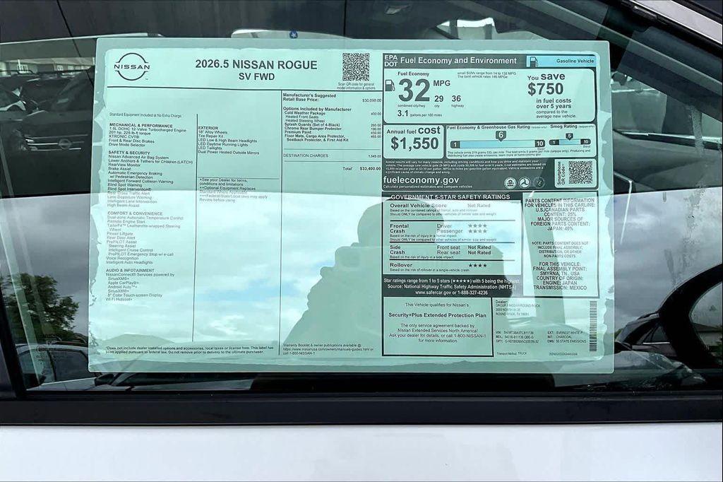 new 2026 Nissan Rogue car, priced at $30,125