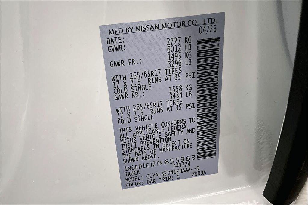 new 2026 Nissan Frontier car, priced at $37,110