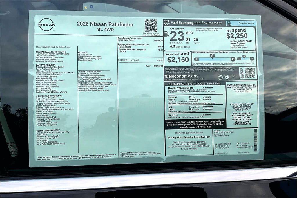 new 2026 Nissan Pathfinder car, priced at $43,450