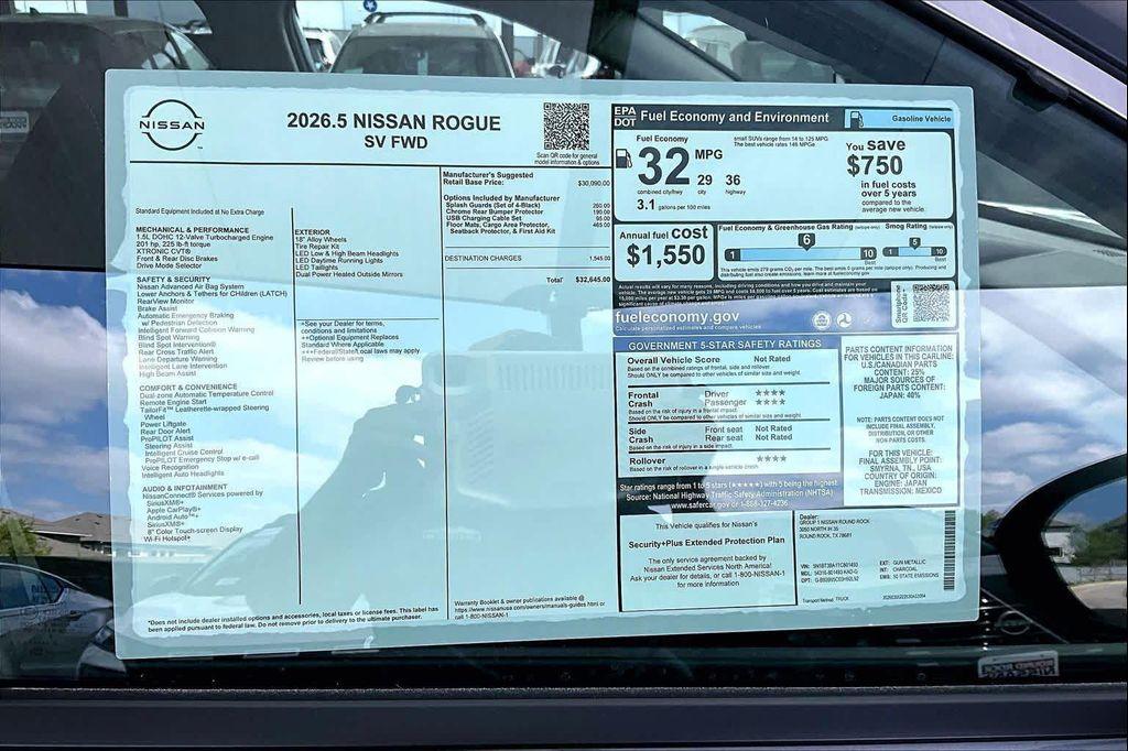new 2026 Nissan Rogue car, priced at $29,370