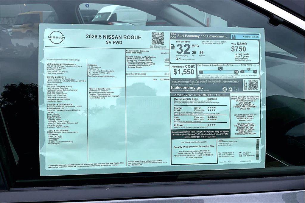 new 2026 Nissan Rogue car, priced at $30,120