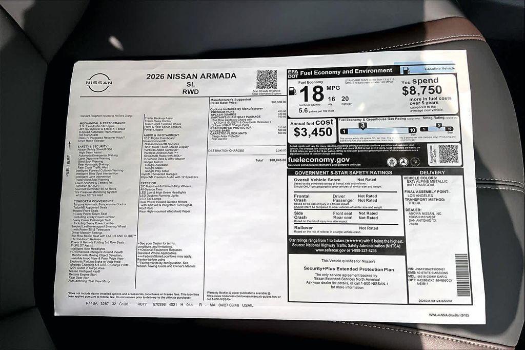 new 2026 Nissan Armada car, priced at $65,795