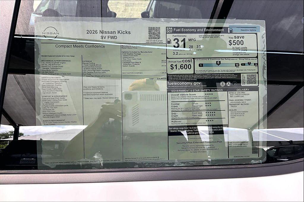 new 2026 Nissan Kicks car, priced at $26,085