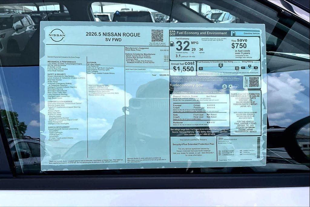 new 2026 Nissan Rogue car, priced at $29,725