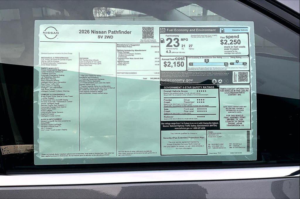 new 2026 Nissan Pathfinder car, priced at $39,615