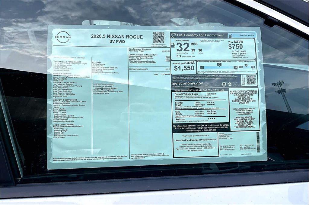 new 2026 Nissan Rogue car, priced at $29,675