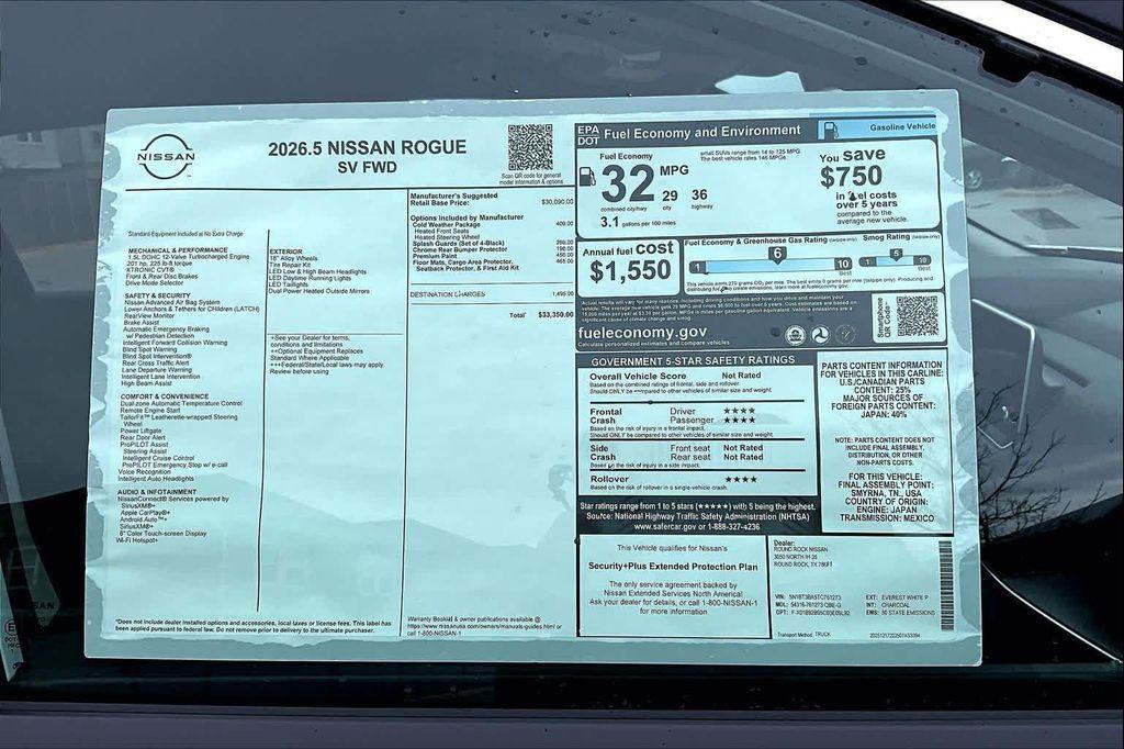 new 2026 Nissan Rogue car, priced at $28,640